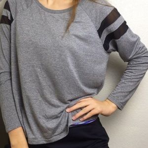 mesh longsleeve gray shirt!!